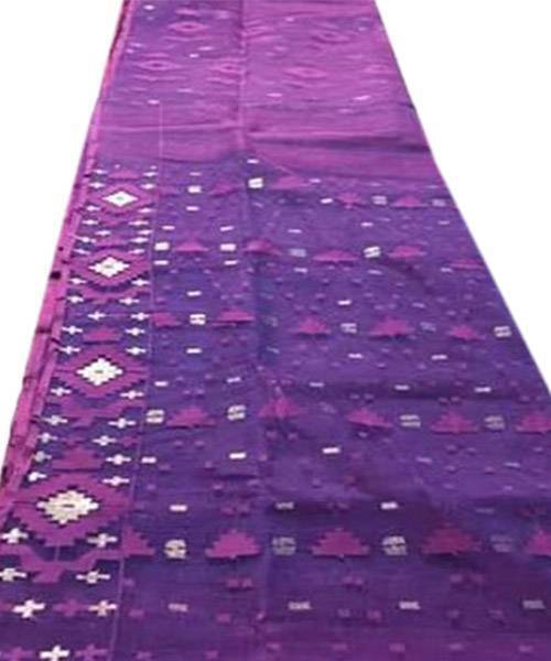 Purple Dhakai Jamdani Saree For Women