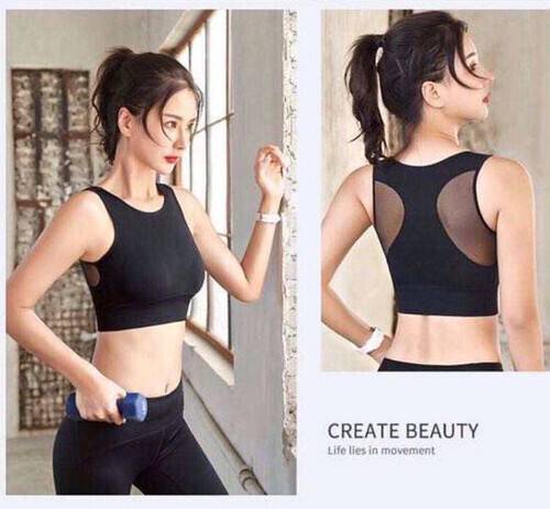 All In One (Sports Bra and Blouse)-Black