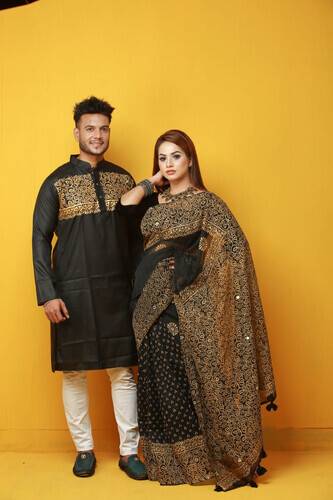 Amazon.in: Saree And Punjabi Set Couple Dress