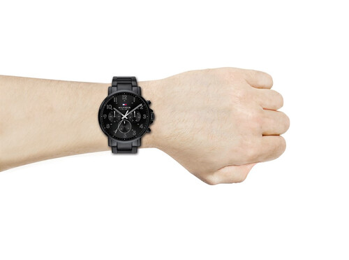 Tommy Hilfiger 1710383 Black Stainless Steel Chronograph Watch For Men Black