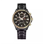 Black Stainless Steel Chronograph Wrist Watch for Men