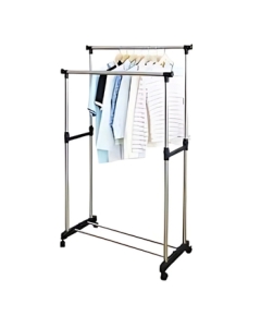 Wide Vertical Telescopic Cloth Hanging Pole/Rack (Double)