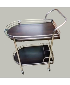 3 Rack Kitchen Trolly (Black) (Bullet Shape)