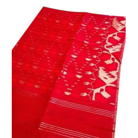Dark Red Jamdani Saree For Women
