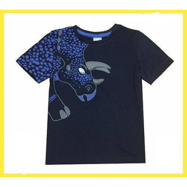 Navy Blue Rhinocero Print Boys T-Shirt