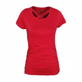 Red Solid Ladies Viscose Knit Tops