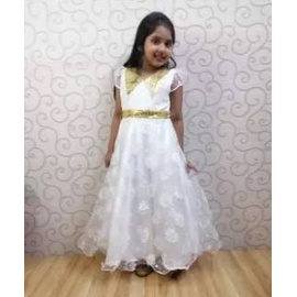 White & Golden Sequence Gown(3-4Y)