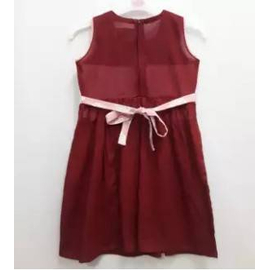 Cotton Frock For Girls-Maroon(0-24 months), 3 image