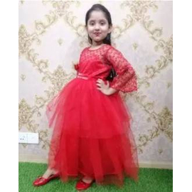 Red Color Girls Party Gown(11-14Y), 2 image