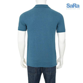 SaRa Mens Polo Shirt Blue Melange