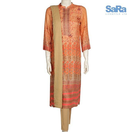 SaRa Ladies Ethnic 3 pcs (SRPW098C-Beige Print)