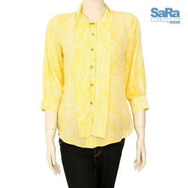 SaRa Ladies Casual Shirt Yellow Printed