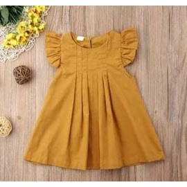 Yellow Mixed Cotton Baby Dress