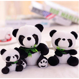 Funny Panda with Bamboo Leaves Plush Toys, 2 image