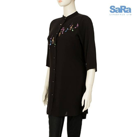 SaRa Ladies Casual Shirt (WCS11PDC -Black), 3 image