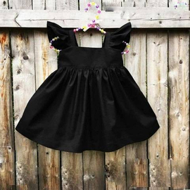 Baby Fashionable Dress Full Black- '4' to '6' Year's