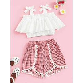 Baby fashionable dress (White & Red)- '0' to '3' Year's