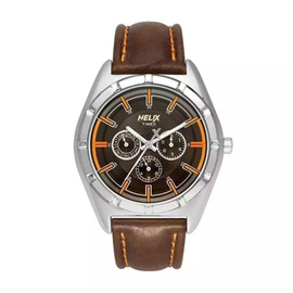 Helix Analog Leather Brown Men's Watch-TW029HG05