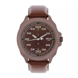 Helix Analog Leather Brown Men's Watch-TW034HG05