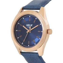 Helix Blue Leather Analog Watch for Men - TW031HG07, 2 image