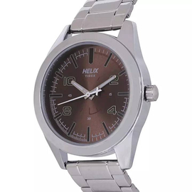 Helix Silver Stainless Steel Analog Watch for Men - TW031HG03, 2 image