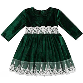 Baby Beautiful Stylish Dress Bottle Green, Size: 0-3y