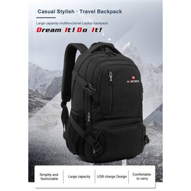 NAVIFORCE B6806 Fashion Business Backpacks Men Style High Quality PU Waterproof Travel Bag - Black, 3 image