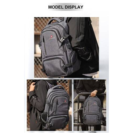 NAVIFORCE B6806 Fashion Business Backpacks Men Style High Quality PU Waterproof Travel Bag - Gray, 3 image