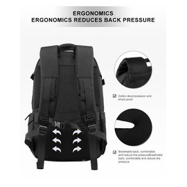 NAVIFORCE B6806 Fashion Business Backpacks Men Style High Quality PU Waterproof Travel Bag - Gray, 8 image