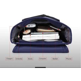 NAVIFORCE NFB6802 Black Waterproof Mens Backpack with Separate Laptop Compartment Sport Business Bag - Black, 4 image