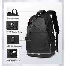 NAVIFORCE B6807 Quality Nylon Waterproof Travel Backpacks Fashion Multifunction Large Capacity and USB - CF Gray, 5 image