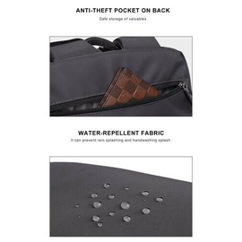 NAVIFORCE B6804 School Bag 16 inch Laptop USB Rucksack Anti Theft Men Backbag Travel - Black, 4 image