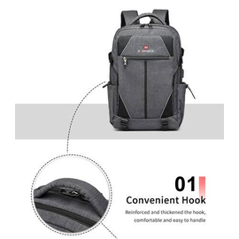 NAVIFORCE B6808 Fashion Casual Men's Backpacks Large Capacity Business Travel USB Charging Bag - Gray, 10 image