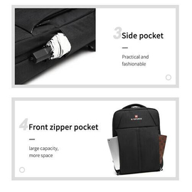 NAVIFORCE B6809 Fashion Casual Men's Backpacks Large Capacity Business Travel USB Charging Bag - Gray, 7 image