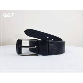 B73. GS7 Leather Snake Shape Black Belt For Men