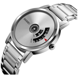 SKMEI 1260 Silver Stainless Steel Analog Watch For Men - White & Silver, 3 image