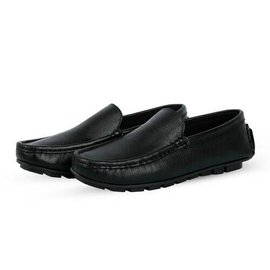 Black Leather Loafers Men's SB-S118, Size: 40