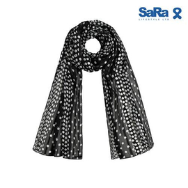 SaRa Ladies Scarf (WSC11YDC-Black Printed)