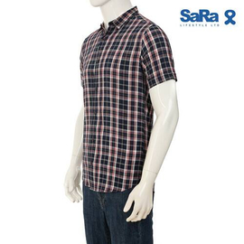 SaRa Mens Half sleeve Shirt (MSCS211YCB-Navy check), 3 image
