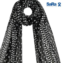 SaRa Ladies Scarf (WSC11YDC-Black Printed), 2 image