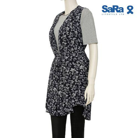 SaRa Ladies Shrug (NWS05A-Navy with Floral print), 2 image