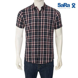 SaRa Mens Half sleeve Shirt (MSCS211YCB-Navy check)