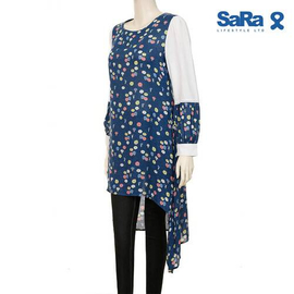 SaRa LADIES MID LENGTH KURTI (WKU12FDC-Navy Printed), 2 image