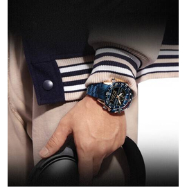 Naviforce NF9195 Royal Blue Stainless Steel Dual Time Watch For Men - RoseGold & Royal Blue, 6 image
