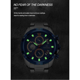 Naviforce NF8021 Silver Stainless Steel Chronograph Watch For Men - Royal Blue & Silver, 7 image