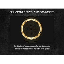 Naviforce NF8021 Golden Stainless Steel Chronograph Watch For Men - Golden, 13 image