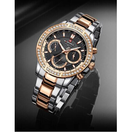 Naviforce NF9196D Silver And RoseGold Two-Tone Stainless Steel Chronograph Watch For Men - Black & RoseGold, 3 image