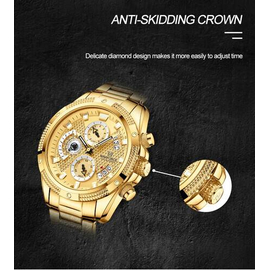 Naviforce NF8021 Golden Stainless Steel Chronograph Watch For Men - Golden, 11 image