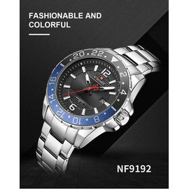 Naviforce NF9192 Silver Stainless Steel Analog Watch For Men - Black & Silver, 3 image