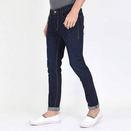 NZ-13065 Slim-fit Stretchable Denim Jeans Pant For Men - Dark Blue, 2 image
